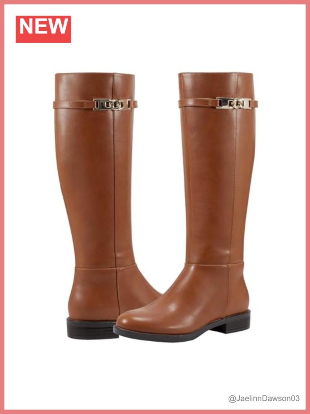 Bandolino Romi Knee-High Boots Faux Leather Block Heel Round Toe